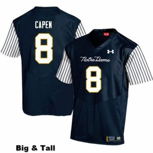 Notre Dame Fighting Irish Men's Cole Capen #8 Navy Under Armour Alternate Authentic Stitched Big & Tall College NCAA Football Jersey CUH3499VZ